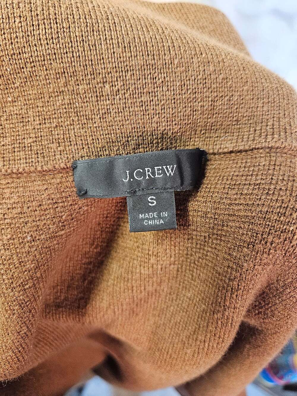 J.Crew Open Front Long Cardigan Size S Brown Merino Wool Blend Coat - Picture 4 of 5